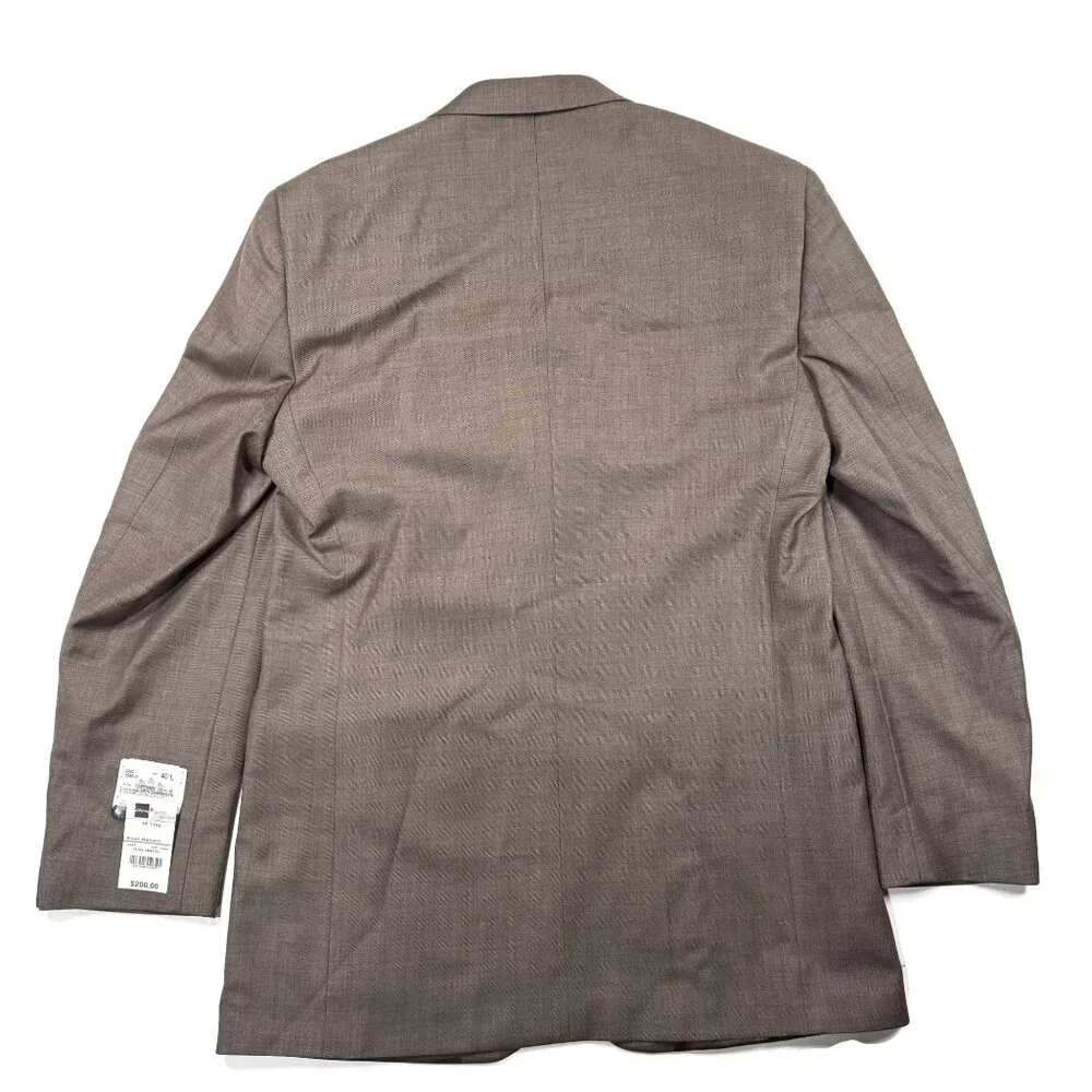 Stafford Suit 40L Blazer Jacket Brown Sharkskin Pants 32 x 32‎ New 2pc Wool NWT